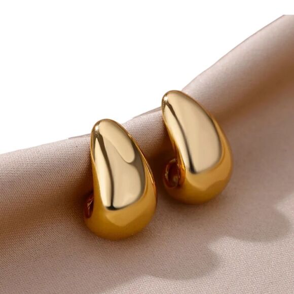 24K Gold Plated Drop Earrings - Picture 5 of 13